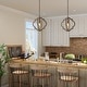 preview thumbnail 10 of 21, Modern Farmhouse 1/3-Light Wood Rustic Chandelier Lantern for Kitchen Island