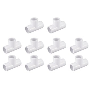 10Pack 3 Way Tee PVC Fittings, 1/2 Inch PVC Pipe Fitting Connectors ...