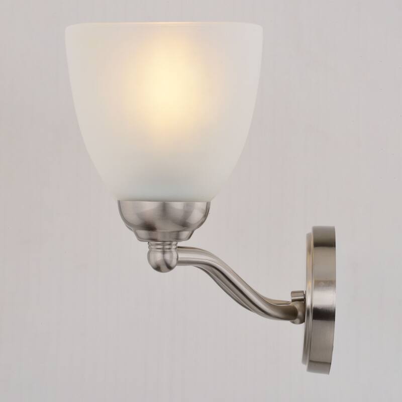 Bellwood Traditional Bathroom Vanity Wall Lighting Fixture, Glass Shade, Dimmable, LED Compatible, Over the Mirror Mount
