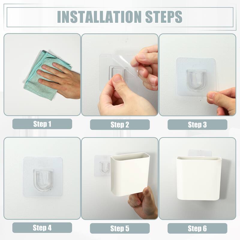 Wall Mount Toothbrush Holder Stand Self Adhesive Tooth Brush Holder for Toothbrush Toothpaste, 4.65"x2.48"x4.25"