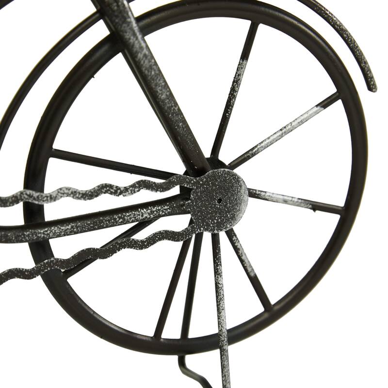 Black Metal Bike Decorative Clock (Set of 2) - 15 x 2 x 9
