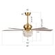 Parrot Uncle 52" Modern Gold Wood 5-Blade Crystal Ceiling Fan with Remote and Light Kit - Bed Bath & Beyond - 34705196