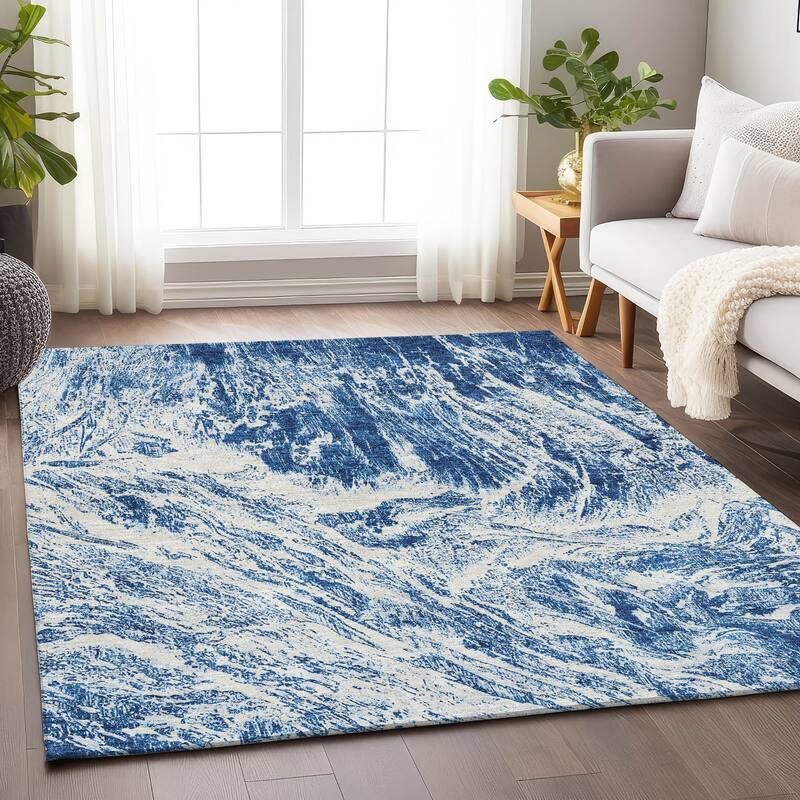 Premium Washable Super Soft Modern Tide Mayfield Rug - Navy - 2'6" x 3'10"