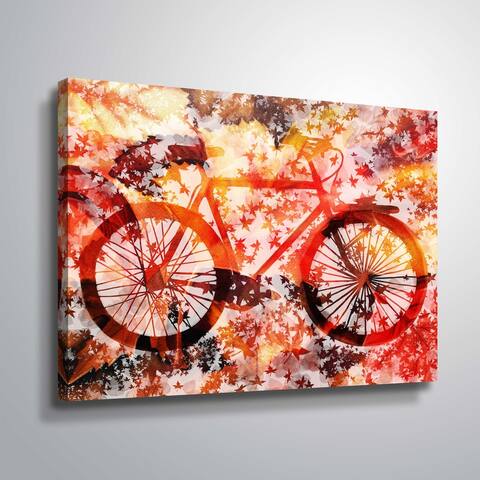 Bicycle for All seasons Autumn by Irina Sztukowski Gallery Wrapped Canvas