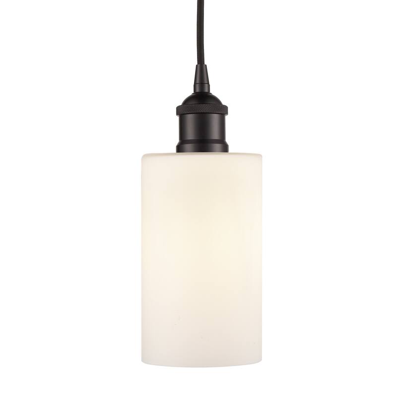 Innovations Lighting 616-1P-10-4 Clymer Pendant Clymer 4" Wide Mini - Oil Rubbed Bronze / Matte White