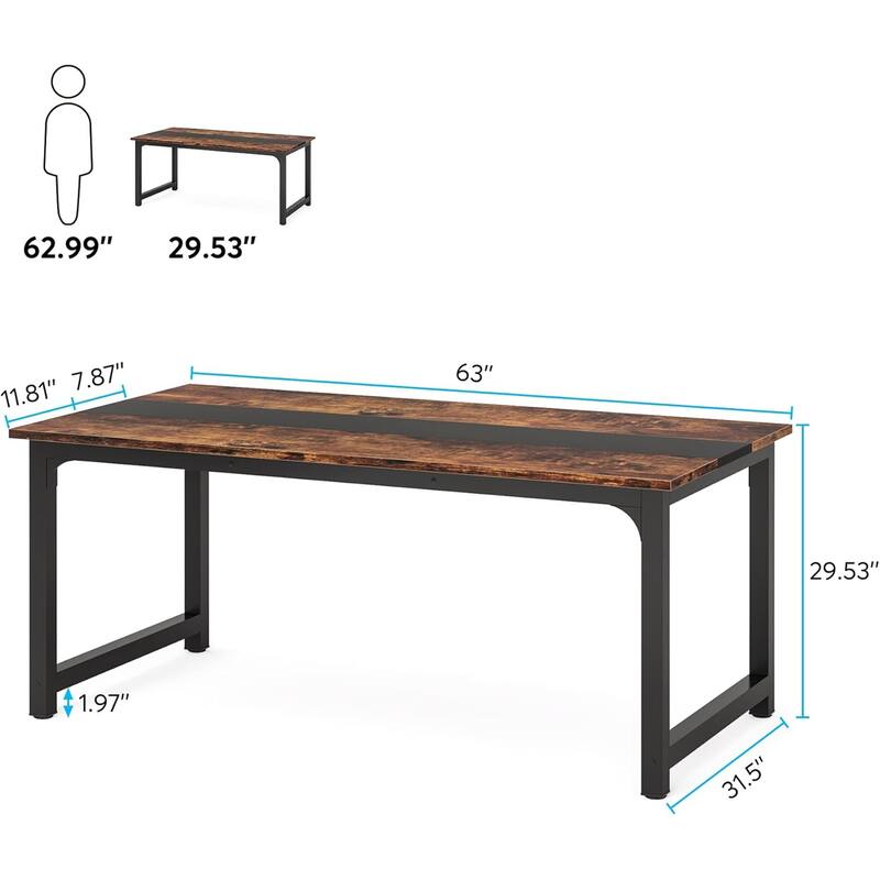 63" Large Modern Computer Desk for Home Office