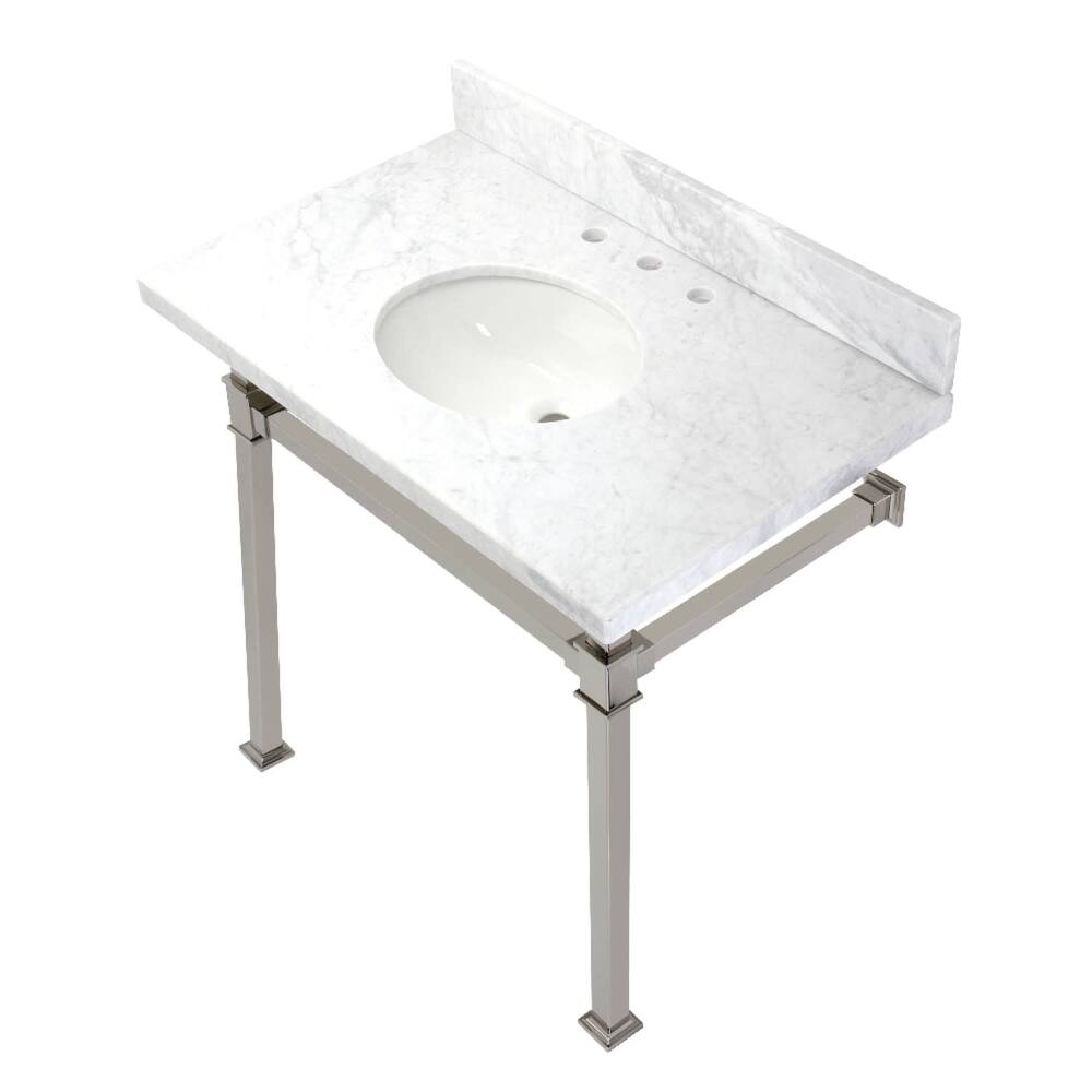Kingston Brass Monarch 22" Wall Mounted Oval Marble Lavatory Console
