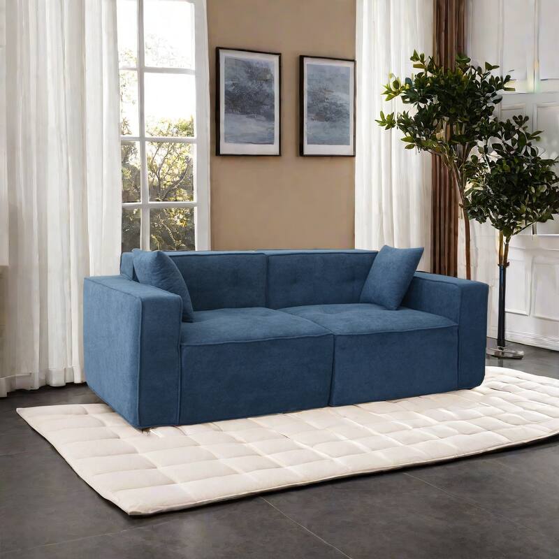 Ergonomic Sofa Couch with Pillow Top Armrests, Exquisite Upholstered Loveseat Indoor Sofa Couch Sofa Seating