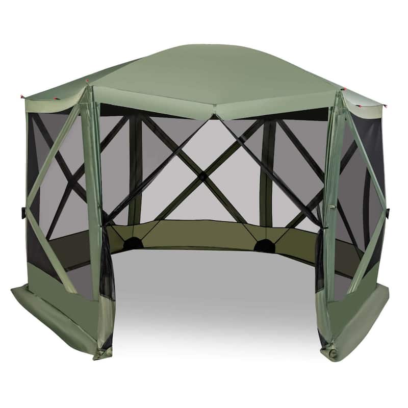 Costway 11.5 X 11.5 FT 6-Sided Pop-up Screen House Tent With 2 Wind - See Details