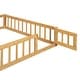 preview thumbnail 22 of 21, Montessori Wooden Floor Bed with Detachable House-Shaped Headboard, Full Size Bed with Dress Up Rack for Kids Playhouse, White