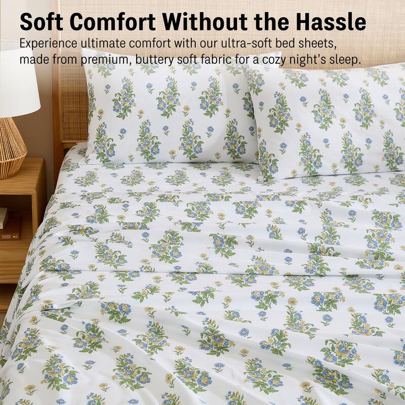 HLC.ME Floral Printed Ultra Soft Bed Sheets Set