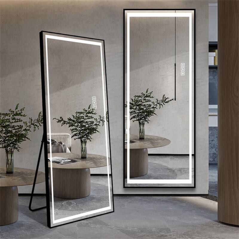 LED Mirror Full Length Mirror with Lights Wide Standing Tall Full Size - Clear