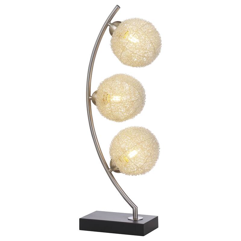 Claudia 30-Inch Woven Spherical Metal Table Lamp Black