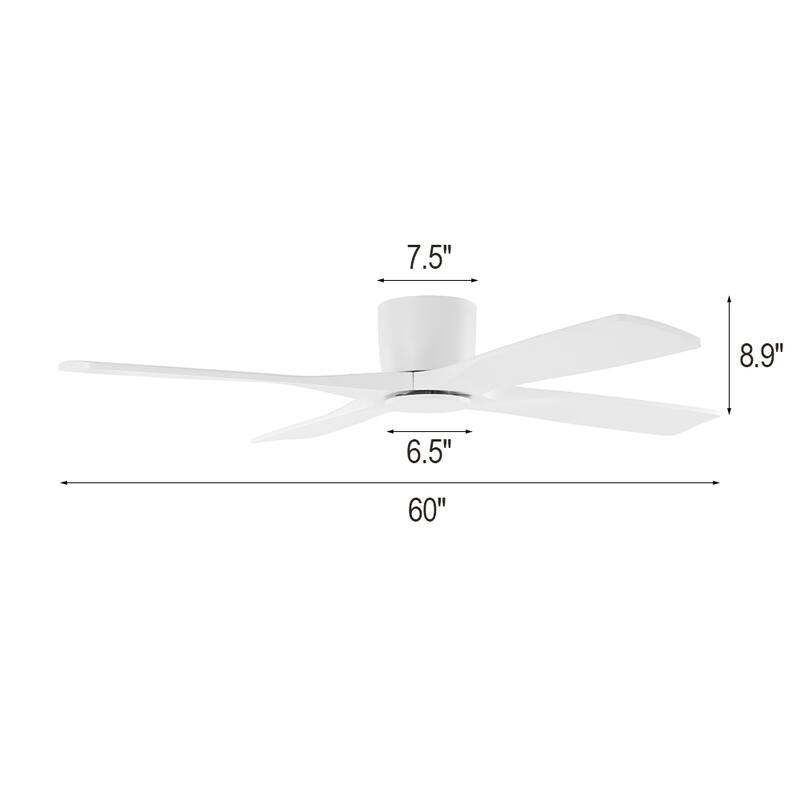 MLiAN 60" DC Flush Mount Ceiling Fan with Remote