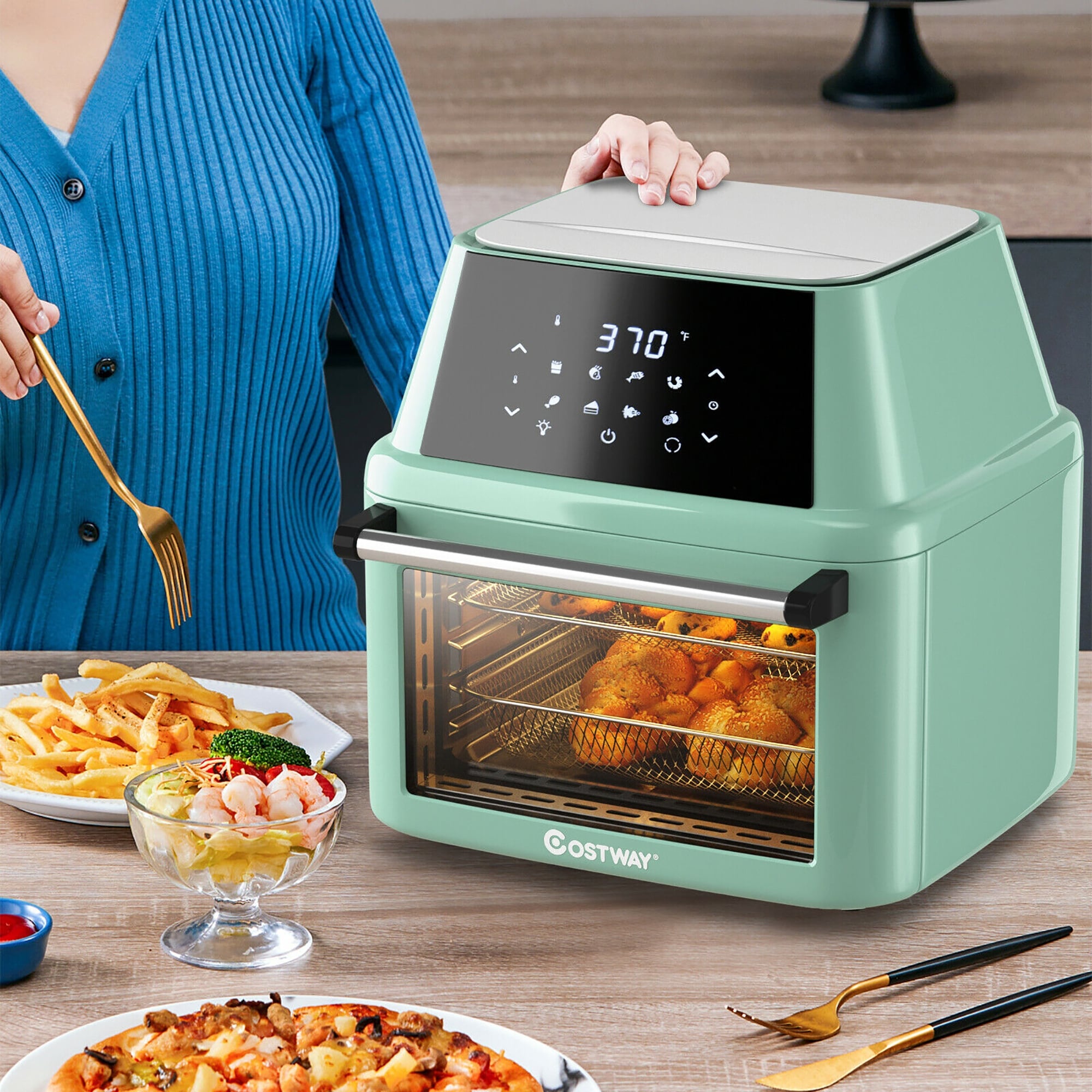 Costway 16-in-1 Air Fryer Oven 15.5 QT Toaster Oven Dehydrator
