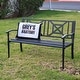 preview thumbnail 2 of 3, DAVEE Outdoor Leisure Metal Bench - Black - 32*50*24 incehs