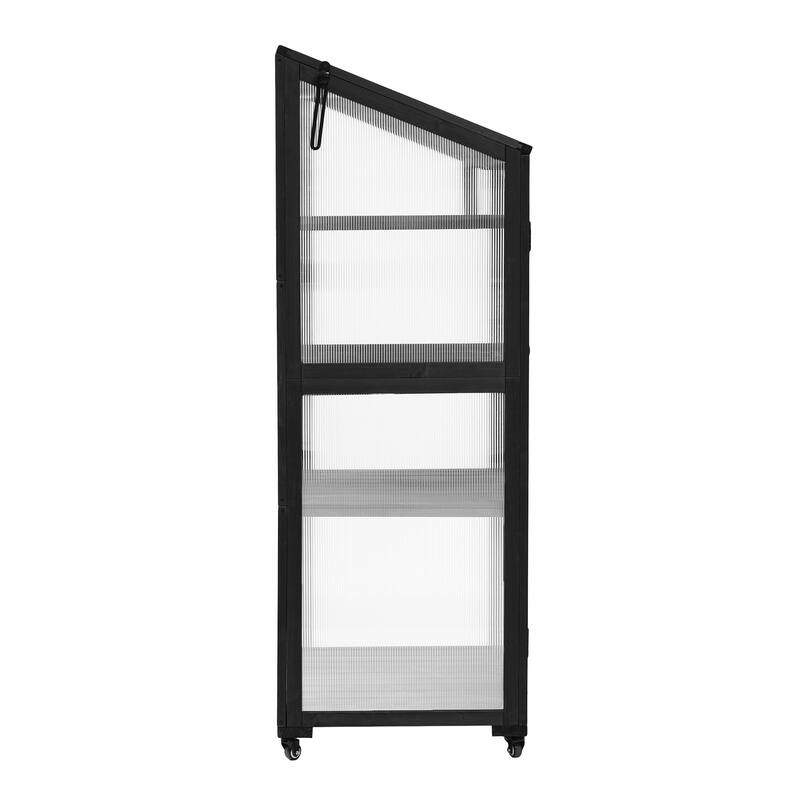 62" Portable Cold Frame Greenhouse with Wheels & Adjustable Shelves