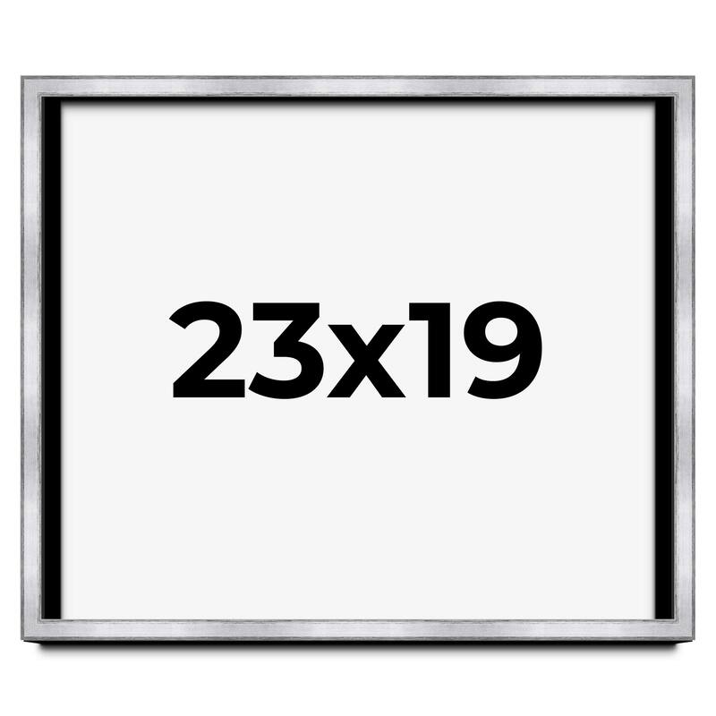 23x19 Shadow Box Frame Silver | 1.375 Inches Deep Real Wood