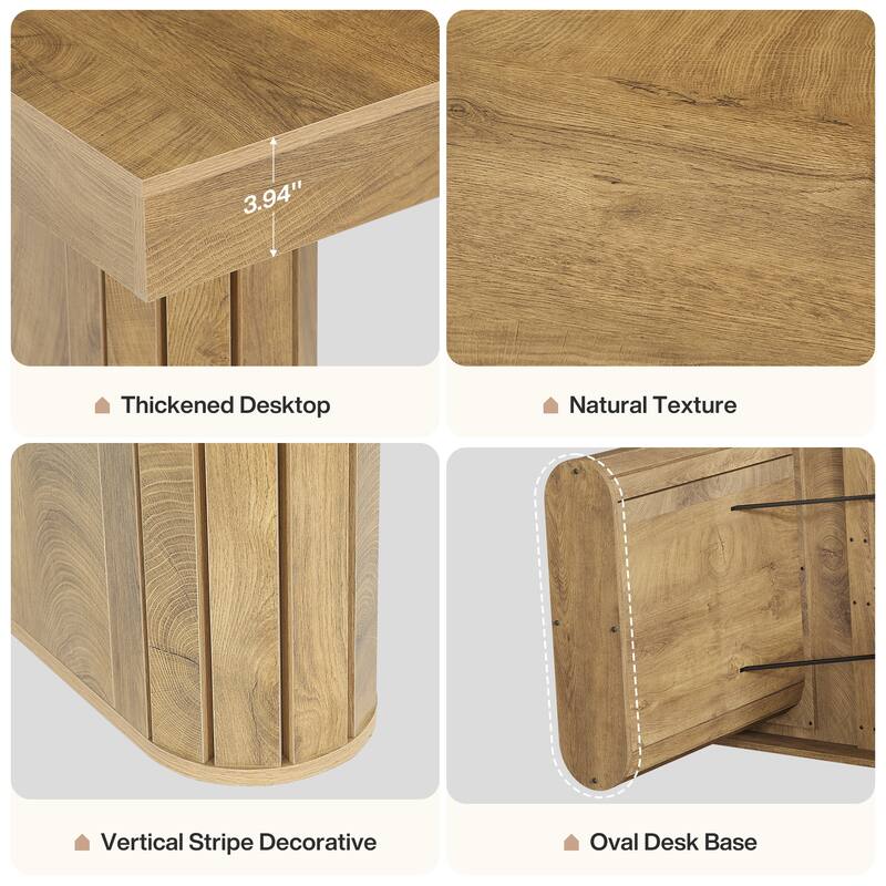 Farmhouse Dining Table, Rustic Rectangular Kitchen Table for Dining Room and Kitchen, Brown - N/A