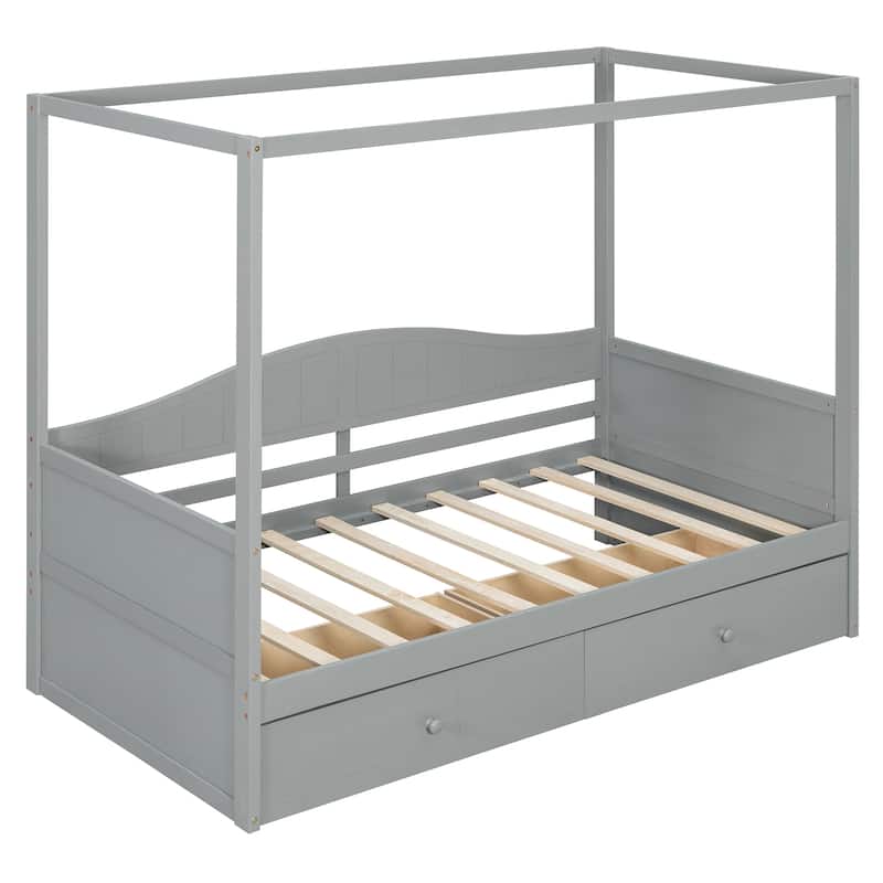 Twin Canopy Daybed with 2 Storage Drawers, Elegant & Functional