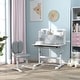preview thumbnail 8 of 8, Kids Desk and Chair Set, Height Adjustable Kids School Study Desk and Chair Set with Tilt Desktop - Gray