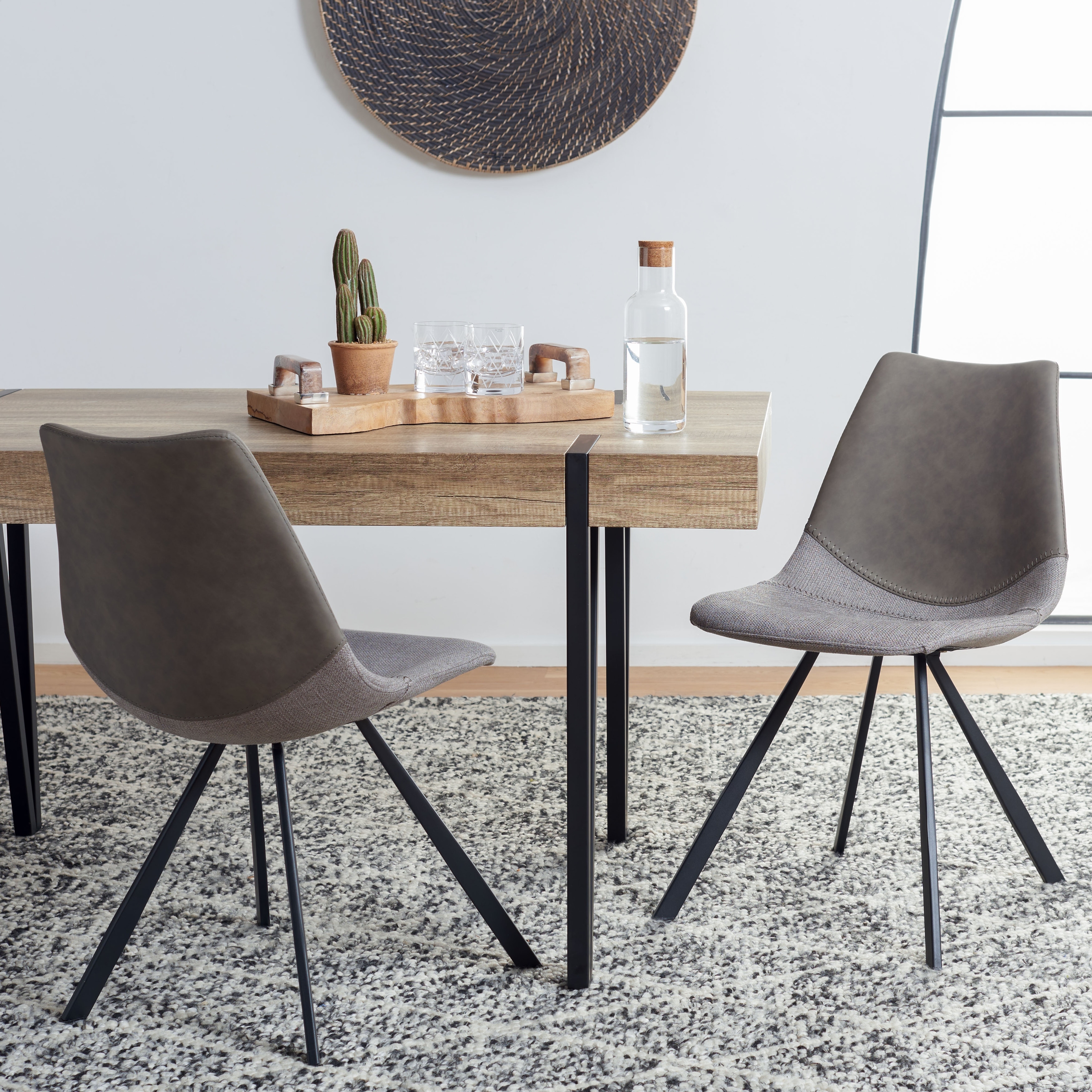 SAFAVIEH Greer Mid Century Dining Chair Set of 2 24 in. W x 19 in. D x 33 in. H