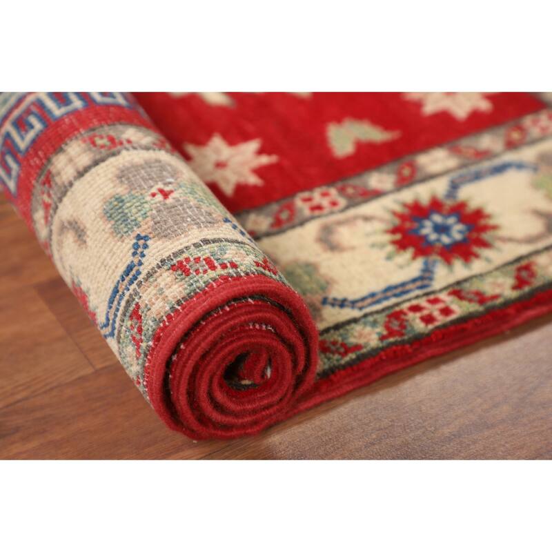 Traditional Red Kazak Foyer Rug Handmade Wool Carpet - 2'8" x 3'10"