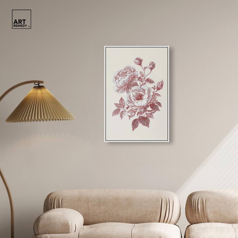 Breezy Red Pencil Blooms Canvas by Art Remedy