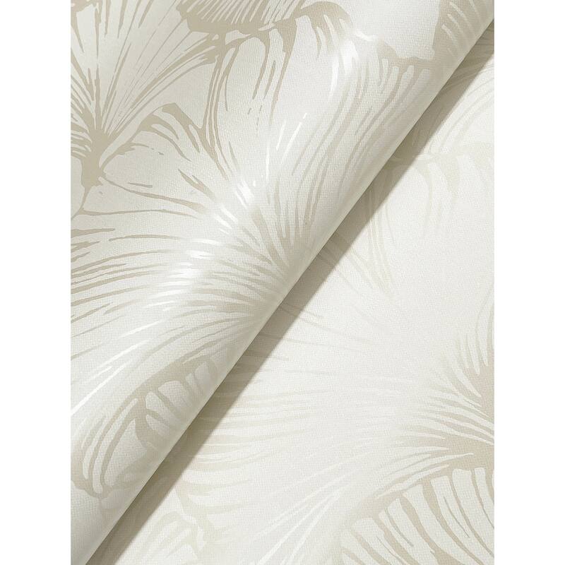 A-Street Prints Kyoto Pearl Ginkgo Leaf Wallpaper