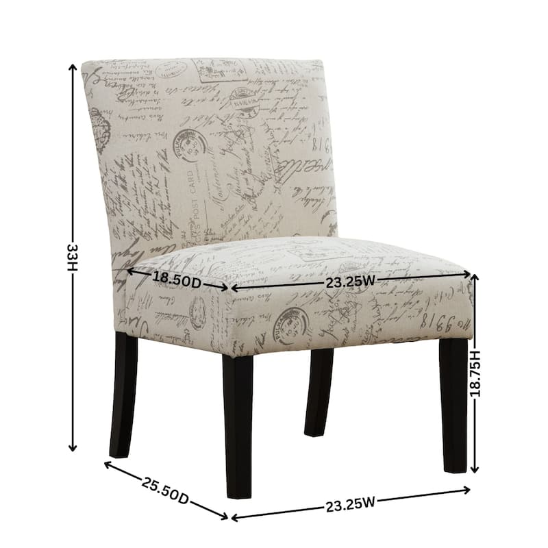 White 25.5" Upholstered Accent Chair
