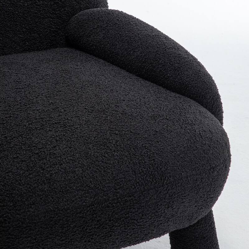 SEYNAR Modern Faux Sherpa Upolstered High Back Armless Accent Chair Set of 2