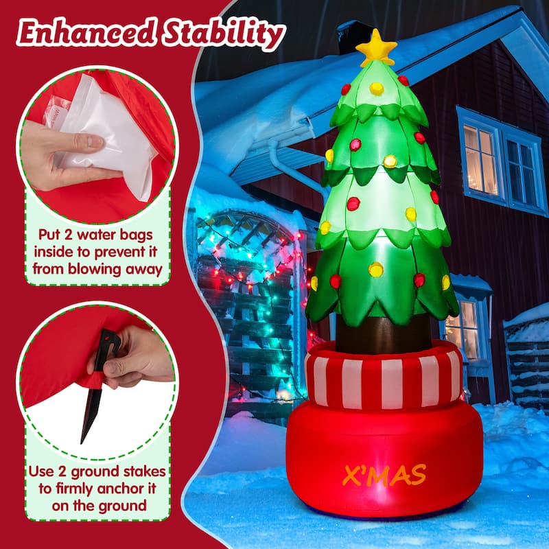 Gymax 8FT Tall Christmas Inflatables LED Lighted Xmas Inflatable - See Details