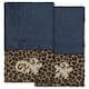 Authentic Hotel and Spa 100% Turkish Cotton April 2PC Embellished Hand Towel Set - Midnight Blue