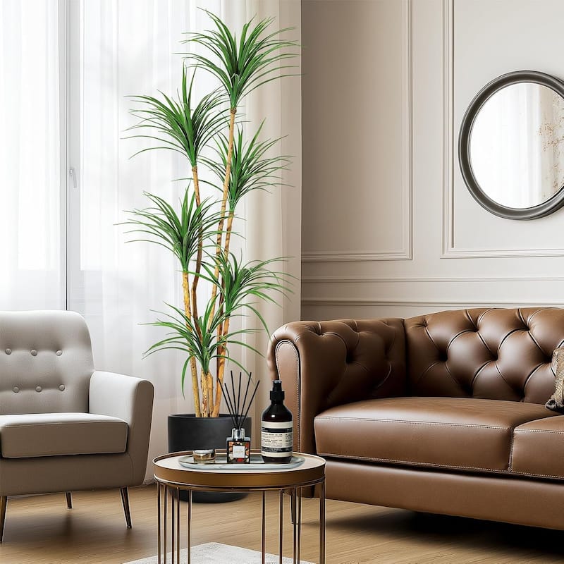 Artificial Dracaena Tree, Realistic Fake Dracaena Plant for Home Decor