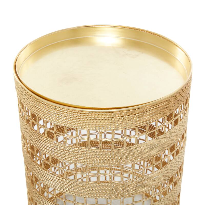 Metal Accent Table - Set of 2 Gold - Roche River Decor - 14"W x 14"L x 18"H
