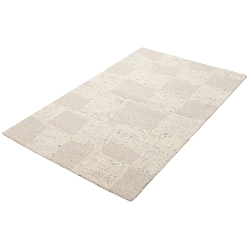 ECARPETGALLERY Hand Tufted Timeless Blue Wool Rug - 5'0 x 8'0