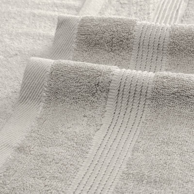 Soft Bath Towels, 2 Pack Stripes Large Bathroom Towels Set Highly Absorbent Towels for Bathroom 28" x 56" - Grey