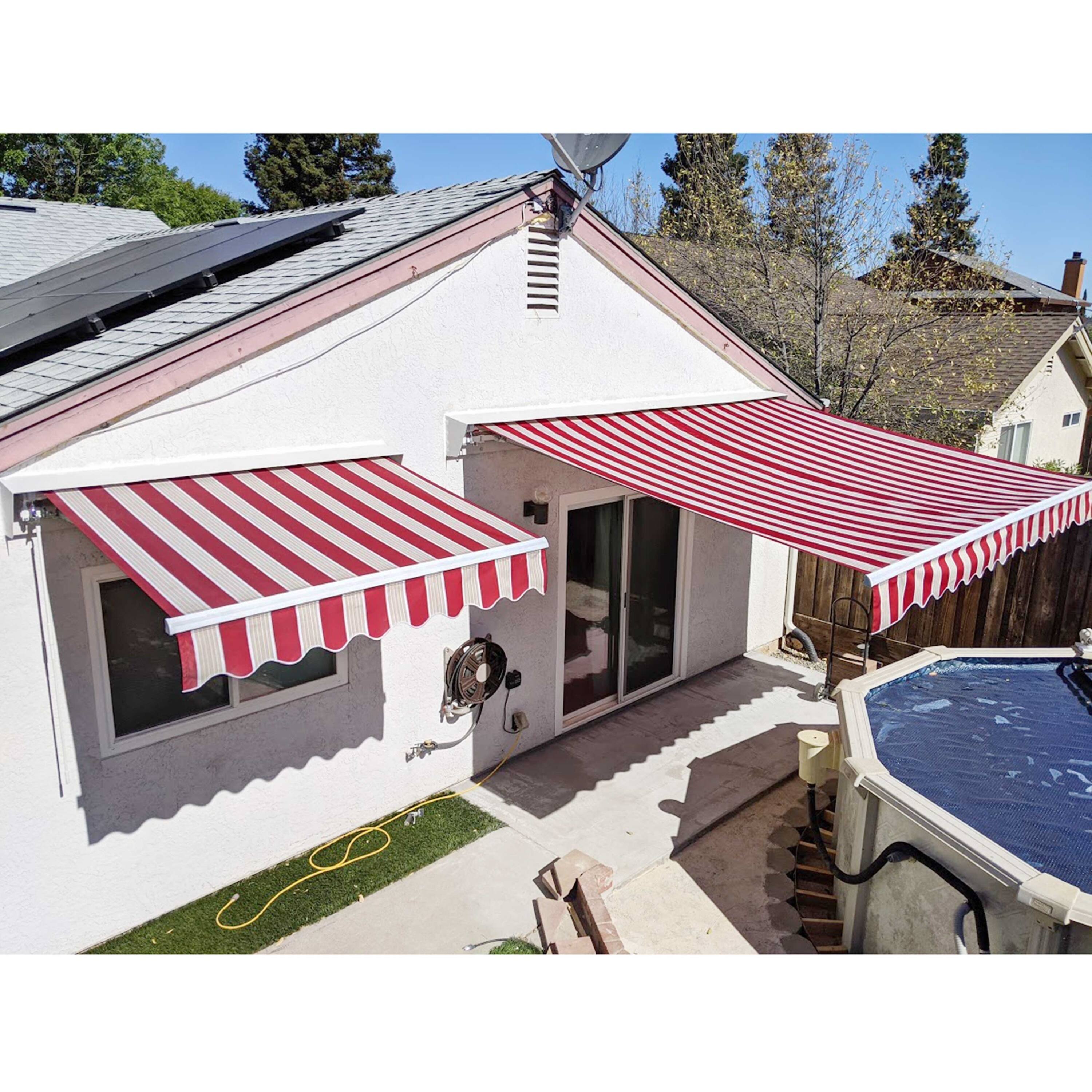 ALEKO Fabric Replacement For 16x10 Ft Retractable Awning Multistripe Green Color 