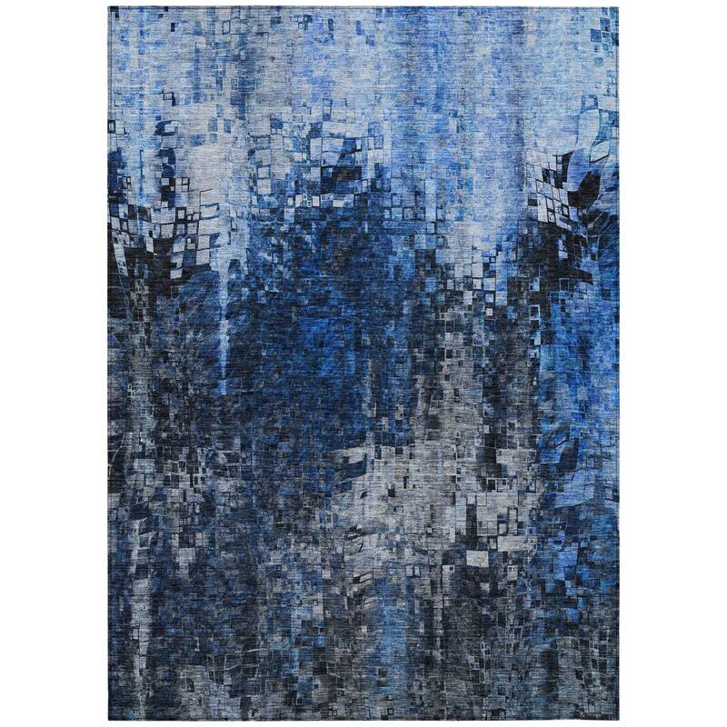 HomeRoots Abstract Transitional Rectangle Outdoor Rug