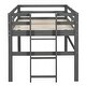 preview thumbnail 8 of 9, Antique Gray Twin Size Solid Pine Wood Loft Bed with Full-Length Guardrails