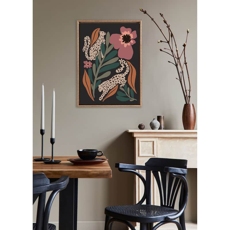 Kate and Laurel Sylvie Beaded Wild Garden Framed Canvas by Oris Eddu