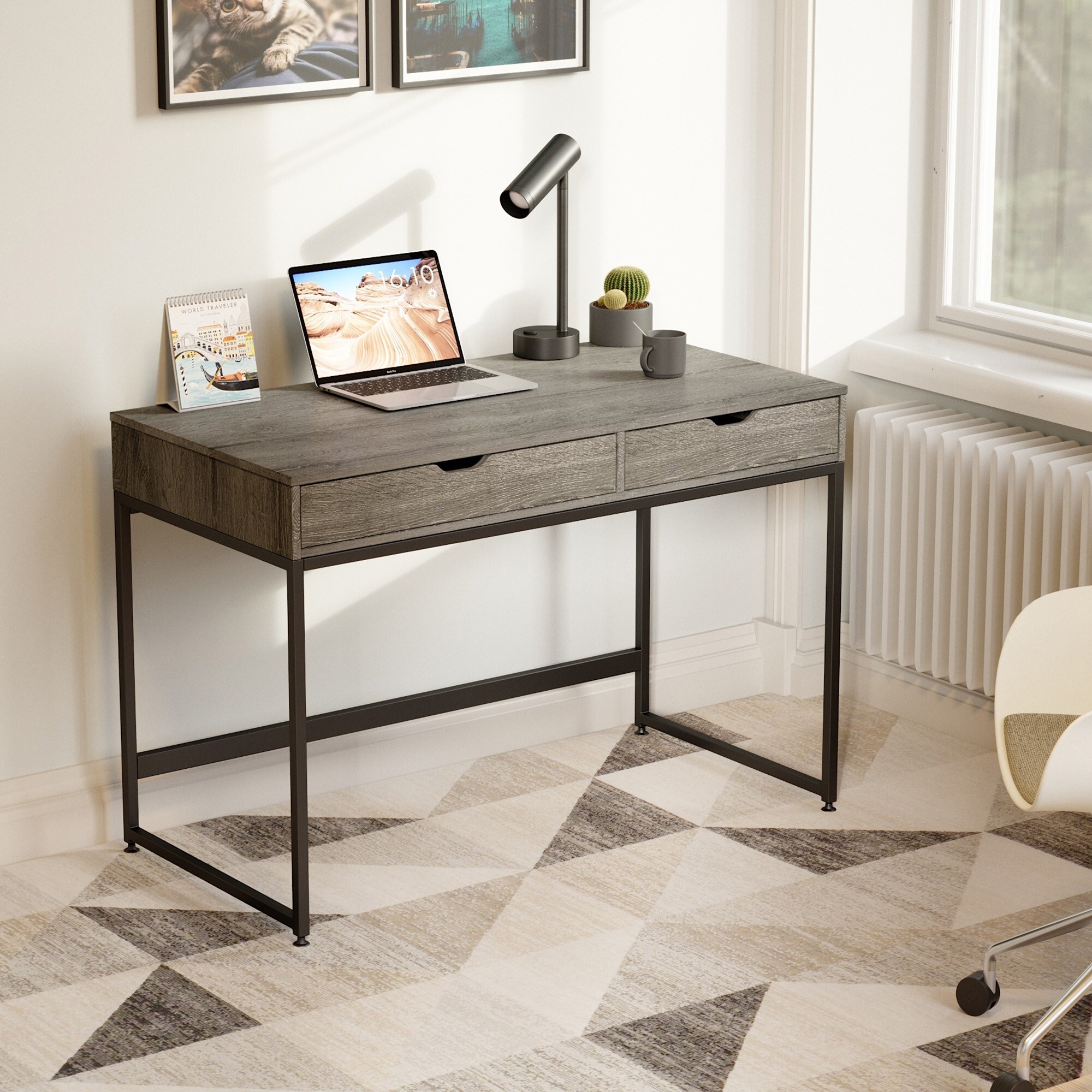 43 inch desk with drawers hotsell