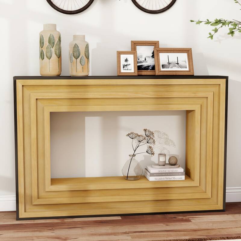 Modern Console Table, 57.24-Inch Wood Entryway Table with Storage, Narrow Long Sofa Table Behind Couch Table for Foyer, Hallway
