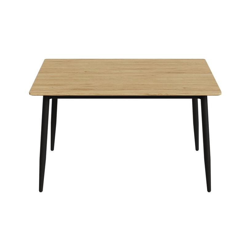 Dining Table for 4-6 People, Rectangular Dining Table with Metal Leg