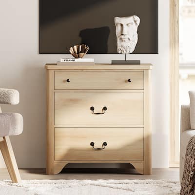 WAMPAT Farmhouse TV Stand For Tvs, Wood Entertainment Center With 3 Drawers, TV Console With Large Storage For Living Room