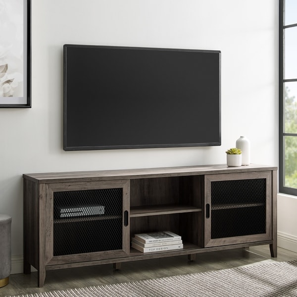 The Gray Barn 70-inch Sliding Mesh Door TV Console. Opens flyout.