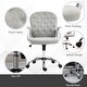 preview thumbnail 4 of 7, Teddy Fleece Home Office Chair, Upholstered Vanity Chair with Armrests, Swivel Rolling Chair with Adjustable Height - N/A