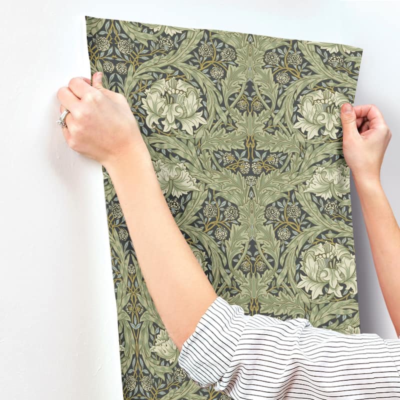 African Marigold Sea Green Floral Wallpaper