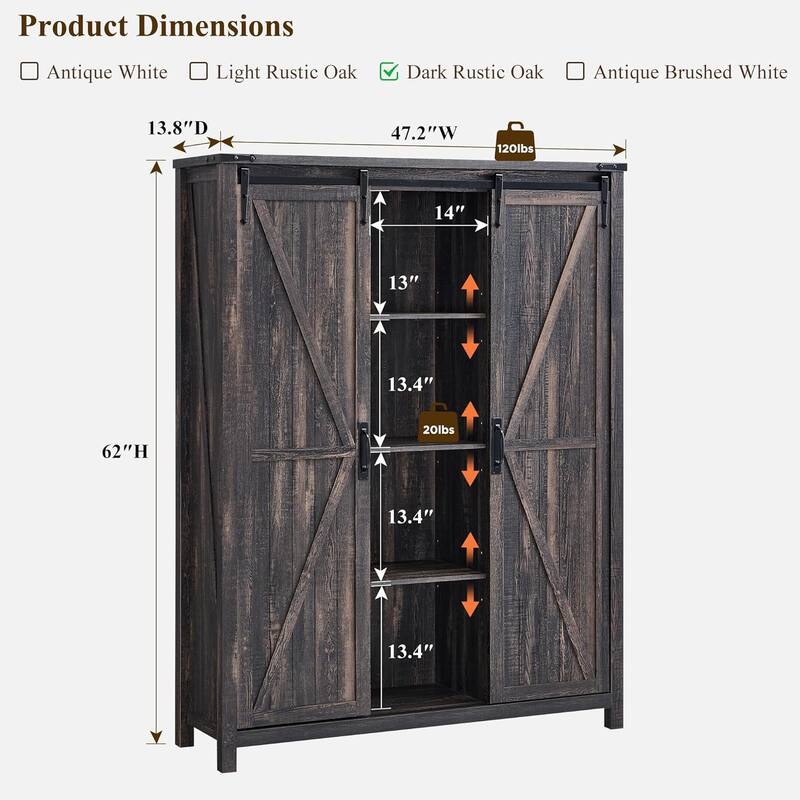 Farmhouse Shoe Storage Cabinet, 7-Tier Shoe Organizer, Shoe Rack
