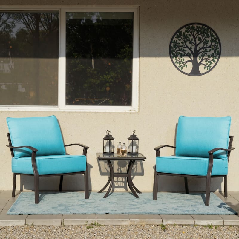 22" W x 24" D x 6" T Water & Fade Resistant Outdoor Lounge Chair Replacement Cushion Set